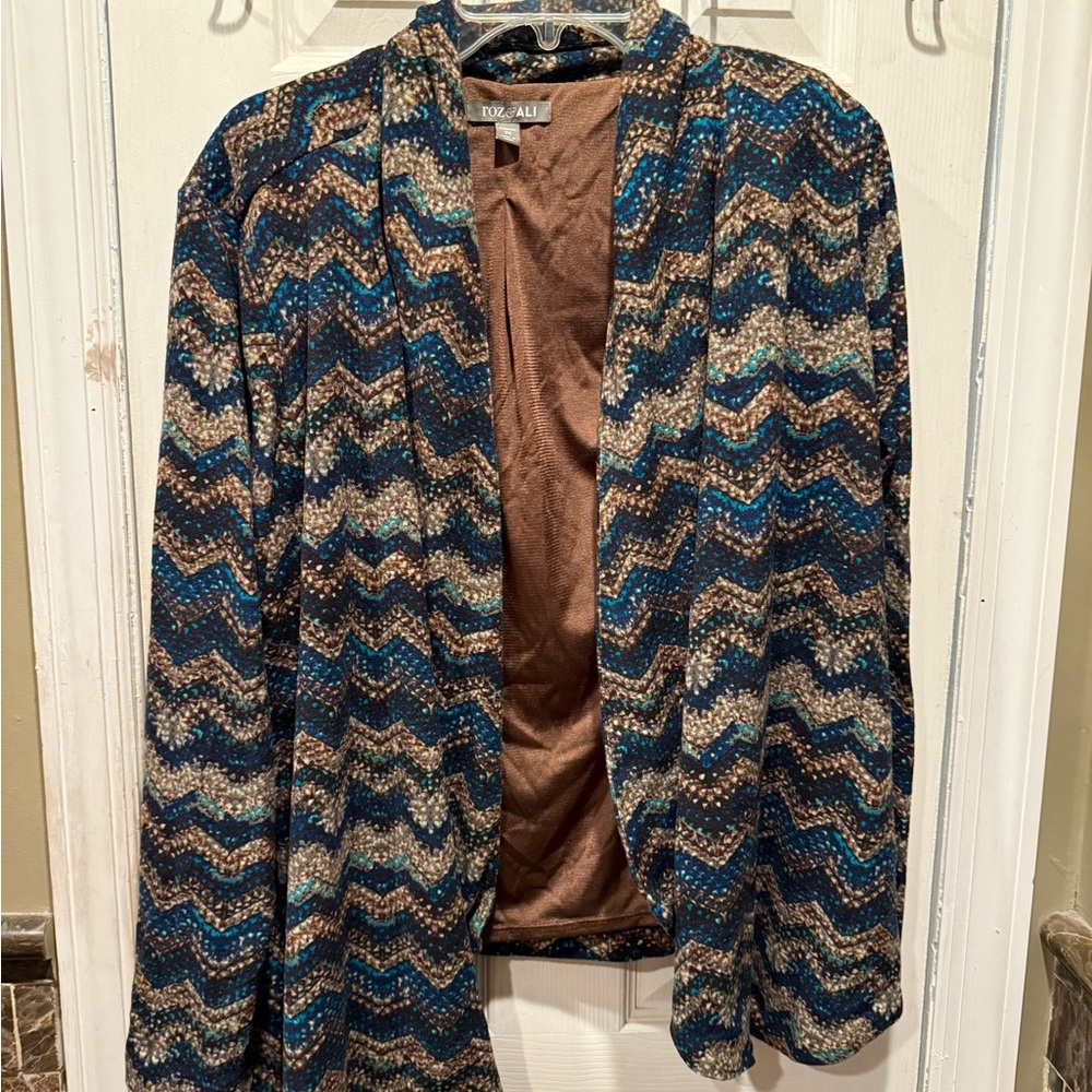 Roz & Ali Women’s Multicolor Patterned Blazer - Size 2X